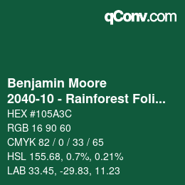 Color code: Benjamin Moore - 2040-10 - Rainforest Foliage | qconv.com