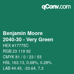 Color code: Benjamin Moore - 2040-30 - Very Green | qconv.com