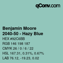 Color code: Benjamin Moore - 2040-50 - Hazy Blue | qconv.com