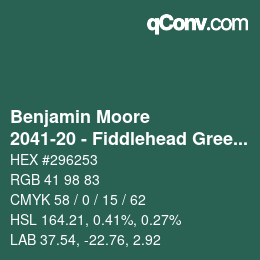カラーコード: Benjamin Moore - 2041-20 - Fiddlehead Green | qconv.com