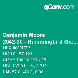 Farbcode: Benjamin Moore - 2042-30 - Hummingbird Green | qconv.com