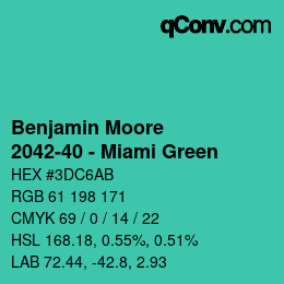 Farbcode: Benjamin Moore - 2042-40 - Miami Green | qconv.com