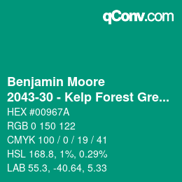 Code couleur: Benjamin Moore - 2043-30 - Kelp Forest Green | qconv.com