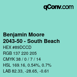 カラーコード: Benjamin Moore - 2043-50 - South Beach | qconv.com