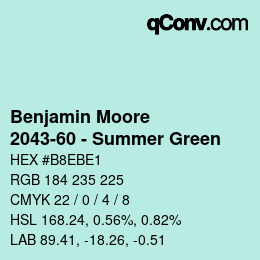 Código de color: Benjamin Moore - 2043-60 - Summer Green | qconv.com