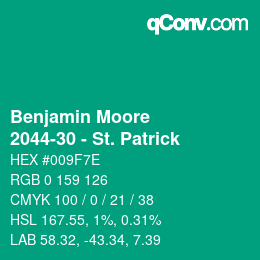 Code couleur: Benjamin Moore - 2044-30 - St. Patrick | qconv.com