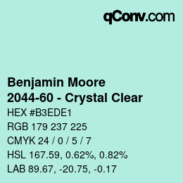 カラーコード: Benjamin Moore - 2044-60 - Crystal Clear | qconv.com