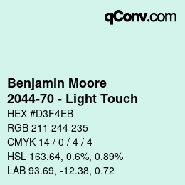 Color code: Benjamin Moore - 2044-70 - Light Touch | qconv.com