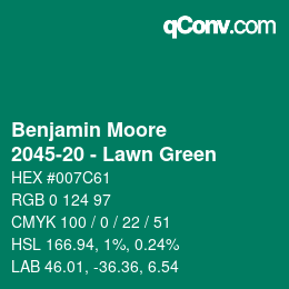 Color code: Benjamin Moore - 2045-20 - Lawn Green | qconv.com