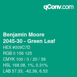 Color code: Benjamin Moore - 2045-30 - Green Leaf | qconv.com