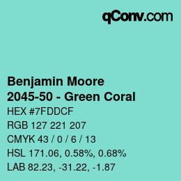 Farbcode: Benjamin Moore - 2045-50 - Green Coral | qconv.com