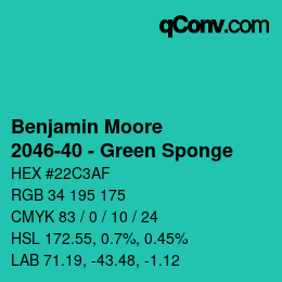 Color code: Benjamin Moore - 2046-40 - Green Sponge | qconv.com