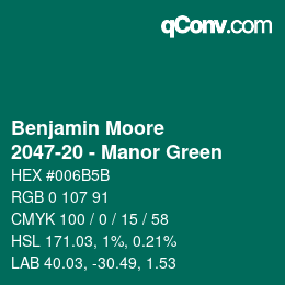 Color code: Benjamin Moore - 2047-20 - Manor Green | qconv.com