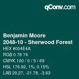Color code: Benjamin Moore - 2048-10 - Sherwood Forest | qconv.com