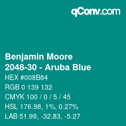 Color code: Benjamin Moore - 2048-30 - Aruba Blue | qconv.com