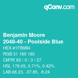 Código de color: Benjamin Moore - 2048-40 - Poolside Blue | qconv.com
