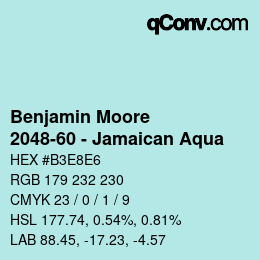 Color code: Benjamin Moore - 2048-60 - Jamaican Aqua | qconv.com