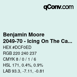 カラーコード: Benjamin Moore - 2049-70 - Icing On The Cake | qconv.com