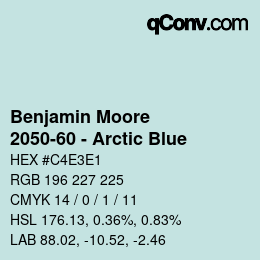 Color code: Benjamin Moore - 2050-60 - Arctic Blue | qconv.com