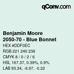 Farbcode: Benjamin Moore - 2050-70 - Blue Bonnet | qconv.com