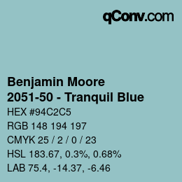 Color code: Benjamin Moore - 2051-50 - Tranquil Blue | qconv.com