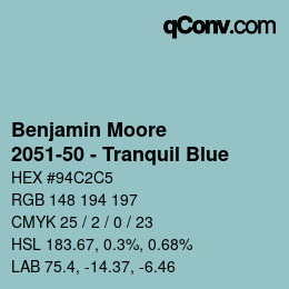 Código de color: Benjamin Moore - 2051-50 - Tranquil Blue | qconv.com