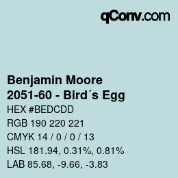 Código de color: Benjamin Moore - 2051-60 - Bird´s Egg | qconv.com