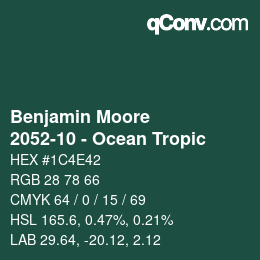 Color code: Benjamin Moore - 2052-10 - Ocean Tropic | qconv.com