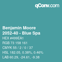 Code couleur: Benjamin Moore - 2052-40 - Blue Spa | qconv.com
