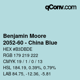Código de color: Benjamin Moore - 2052-60 - China Blue | qconv.com