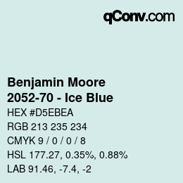 Code couleur: Benjamin Moore - 2052-70 - Ice Blue | qconv.com