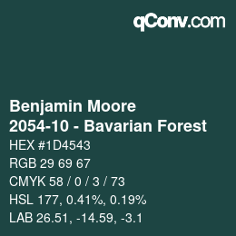 Color code: Benjamin Moore - 2054-10 - Bavarian Forest | qconv.com