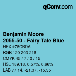 Color code: Benjamin Moore - 2055-50 - Fairy Tale Blue | qconv.com