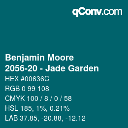 Color code: Benjamin Moore - 2056-20 - Jade Garden | qconv.com
