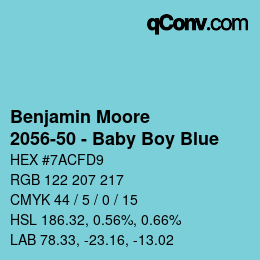 Farbcode: Benjamin Moore - 2056-50 - Baby Boy Blue | qconv.com