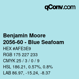 Color code: Benjamin Moore - 2056-60 - Blue Seafoam | qconv.com