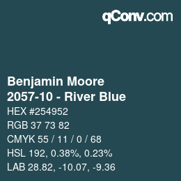Color code: Benjamin Moore - 2057-10 - River Blue | qconv.com