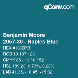 Code couleur: Benjamin Moore - 2057-30 - Naples Blue | qconv.com