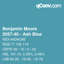 Color code: Benjamin Moore - 2057-40 - Ash Blue | qconv.com