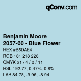 Código de color: Benjamin Moore - 2057-60 - Blue Flower | qconv.com