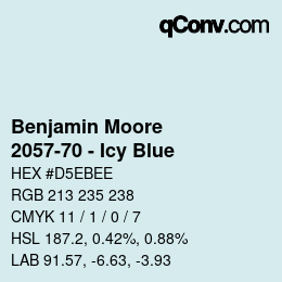 Code couleur: Benjamin Moore - 2057-70 - Icy Blue | qconv.com
