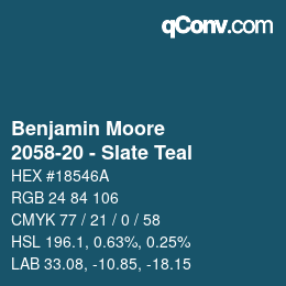 颜色代码: Benjamin Moore - 2058-20 - Slate Teal | qconv.com