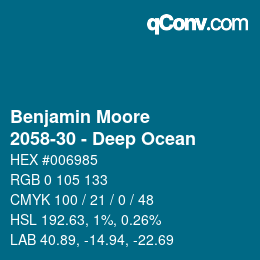 Código de color: Benjamin Moore - 2058-30 - Deep Ocean | qconv.com
