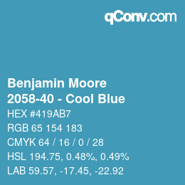 Color code: Benjamin Moore - 2058-40 - Cool Blue | qconv.com