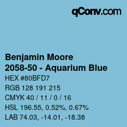 Color code: Benjamin Moore - 2058-50 - Aquarium Blue | qconv.com