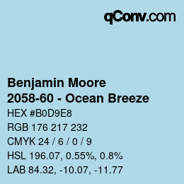 Farbcode: Benjamin Moore - 2058-60 - Ocean Breeze | qconv.com