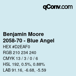 Color code: Benjamin Moore - 2058-70 - Blue Angel | qconv.com
