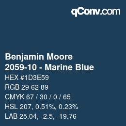 Código de color: Benjamin Moore - 2059-10 - Marine Blue | qconv.com