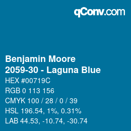 Color code: Benjamin Moore - 2059-30 - Laguna Blue | qconv.com