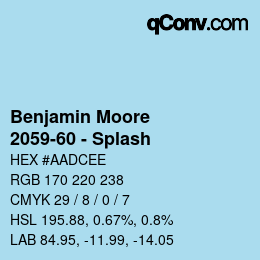 Color code: Benjamin Moore - 2059-60 - Splash | qconv.com